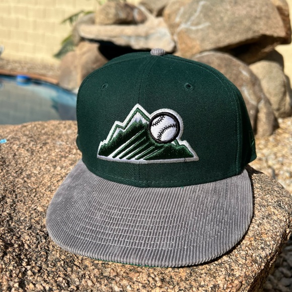 Mens new era colorado rockies 20th anniversary hatclub green corduroy hat cap